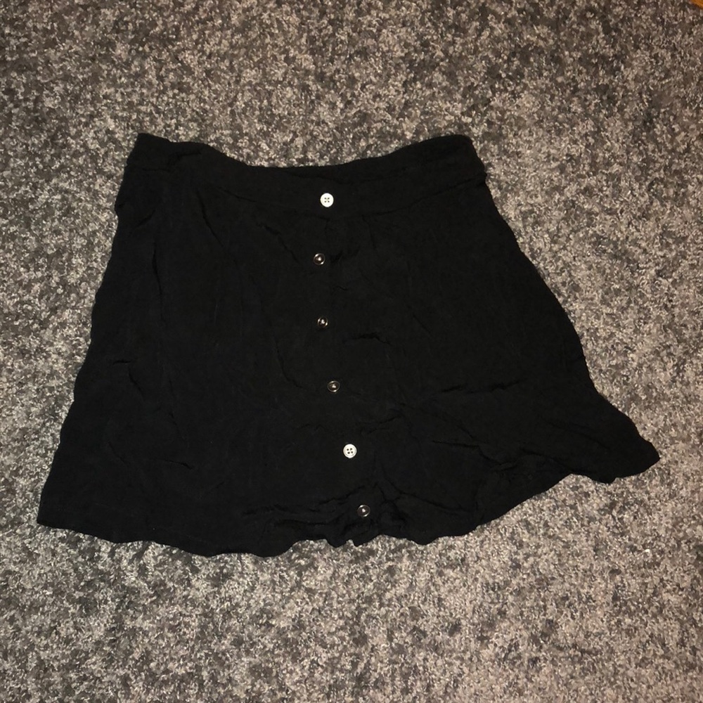 Black button up mini skirt